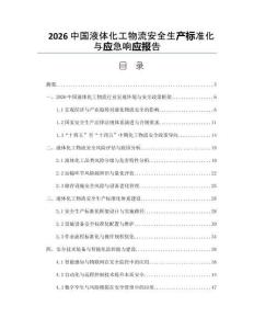 2026中国液体化工物流安全生产标准化与应急响应报告