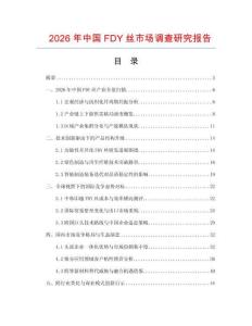 2026年中国FDY丝市场调查研究报告