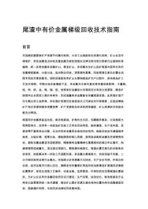 尾渣中有价金属梯级回收技术指南
