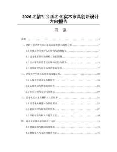 2026老龄社会适老化实木家具创新设计方向报告