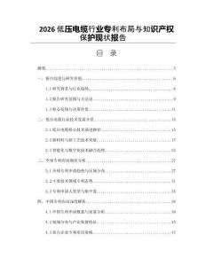2026低压电缆行业专利布局与知识产权保护现状报告
