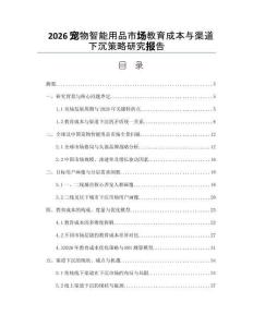 2026宠物智能用品市场教育成本与渠道下沉策略研究报告