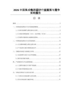 2026中国集成电路设计行业发展与竞争策略报告
