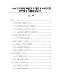 2026莱索托矿产资源市场需求分析投资评估竞争市场规划研究