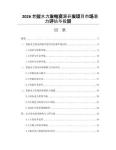 2026老挝水力发电资源开发项目市场潜力评估与投资