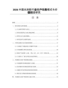 2026中国光刻胶行业客户服务模式与价值创造研究