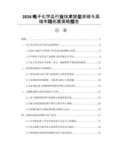 2026电子化学品行业技术壁垒突破与高端市场拓展策略报告