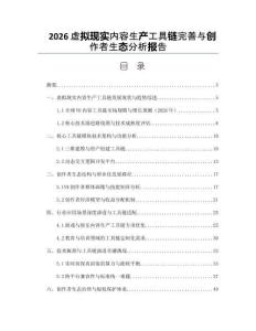 2026虚拟现实内容生产工具链完善与创作者生态分析报告