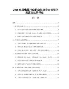 2026低压电缆行业职业健康安全管理体系实施效果评估