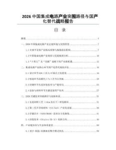 2026中国集成电路产业突围路径与国产化替代战略报告
