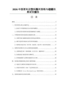 2026中国便利店饮料陈列策略与动销效果研究报告