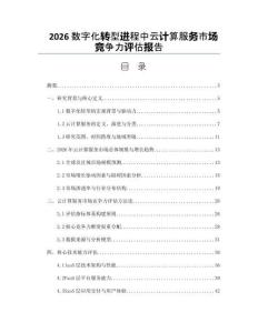 2026数字化转型进程中云计算服务市场竞争力评估报告