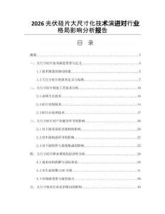 2026光伏硅片大尺寸化技术演进对行业格局影响分析报告