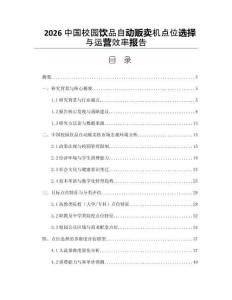 2026中国校园饮品自动贩卖机点位选择与运营效率报告