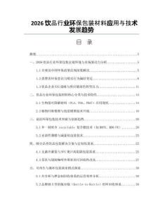 2026饮品行业环保包装材料应用与技术发展趋势