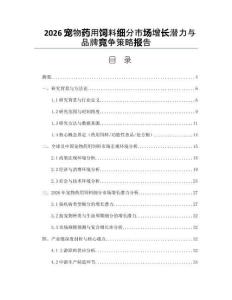 2026宠物药用饲料细分市场增长潜力与品牌竞争策略报告