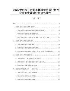 2026金融科技行业市场现状供需分析及投资前景规划分析研究报告