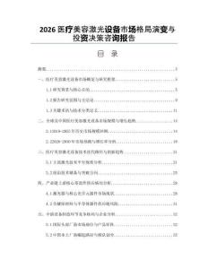 2026医疗美容激光设备市场格局演变与投资决策咨询报告