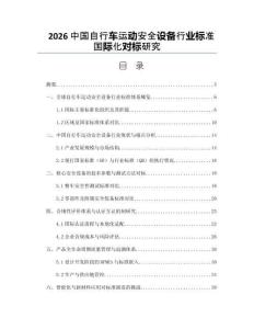 2026中国自行车运动安全设备行业标准国际化对标研究
