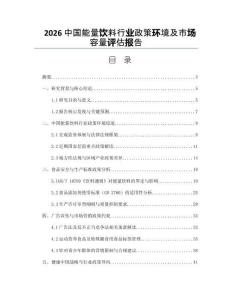 2026中国能量饮料行业政策环境及市场容量评估报告