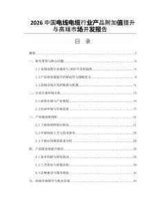 2026中国电线电缆行业产品附加值提升与高端市场开发报告