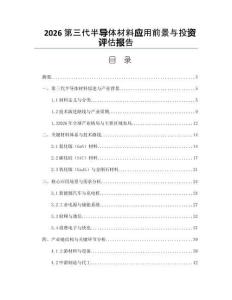 2026第三代半导体材料应用前景与投资评估报告