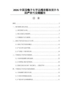 2026中国湿电子化学品纯度标准提升与国产替代空间报告