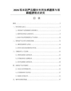 2026稻米副产品综合利用技术进展与循环经济模式研究