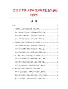 2026及未来5年中国淋浴王行业发展研究报告
