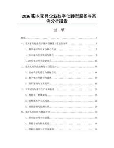 2026实木家具企业数字化转型路径与案例分析报告