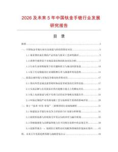 2026及未来5年中国钛金手链行业发展研究报告