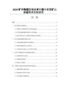 2026矿用电缆防爆技术升级与智慧矿山建设需求匹配研究