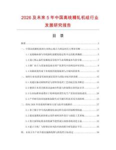 2026及未来5年中国高线精轧机组行业发展研究报告