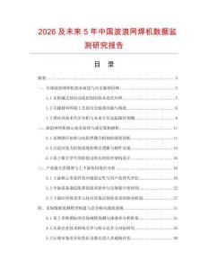 2026及未来5年中国波浪网焊机数据监测研究报告.docx