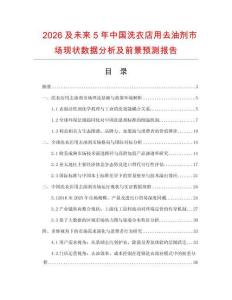 2026及未来5年中国洗衣店用去油剂市场现状数据分析及前景预测报告.docx