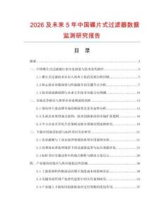 2026及未来5年中国碟片式过滤器数据监测研究报告.docx