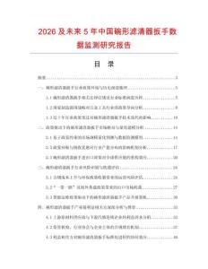 2026及未来5年中国碗形滤清器扳手数据监测研究报告.docx