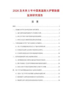 2026及未来5年中国高温耐火炉管数据监测研究报告.docx