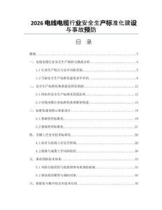 2026电线电缆行业安全生产标准化建设与事故预防