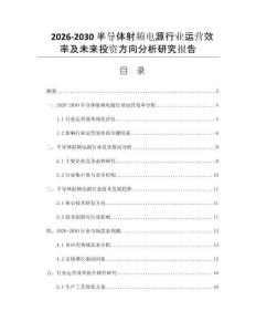 2026-2030半导体射频电源行业运营效率及未来投资方向分析研究报告