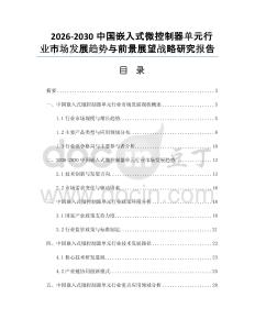 2026-2030中国嵌入式微控制器单元行业市场发展趋势与前景展望战略研究报告