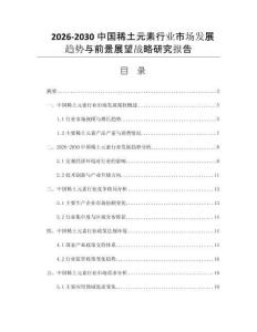 2026-2030中国稀土元素行业市场发展趋势与前景展望战略研究报告