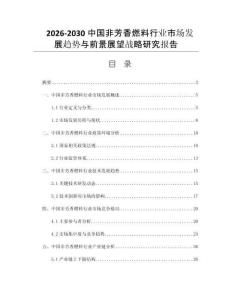 2026-2030中国非芳香燃料行业市场发展趋势与前景展望战略研究报告