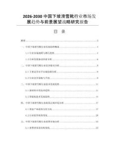 2026-2030中国下坡滑雪靴行业市场发展趋势与前景展望战略研究报告