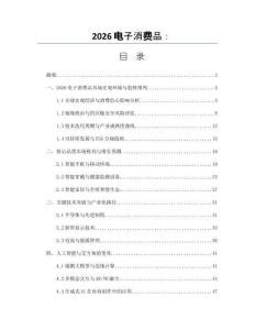 2026电子消费品：