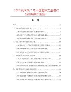 2026及未来5年中国塑料方盒模行业发展研究报告