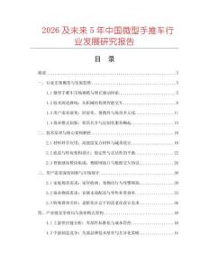 2026及未来5年中国微型手推车行业发展研究报告