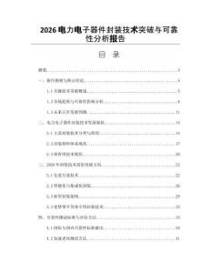 2026电力电子器件封装技术突破与可靠性分析报告