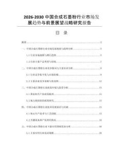 2026-2030中国合成石墨粉行业市场发展趋势与前景展望战略研究报告