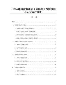 2026电梯控制柜安全回路芯片故障诊断与冗余设计分析